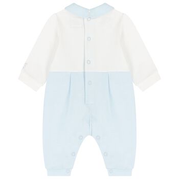 Baby Boys White & Blue Romper