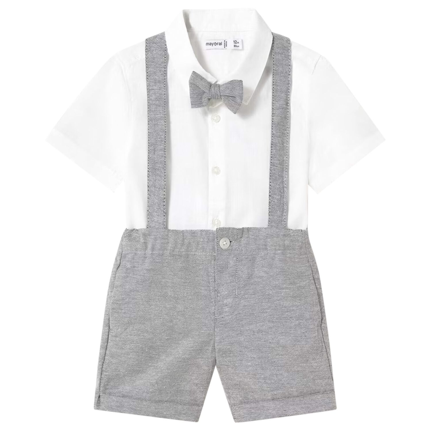 Younger Boys White & Grey Shorts Set, 3, hi-res image number null