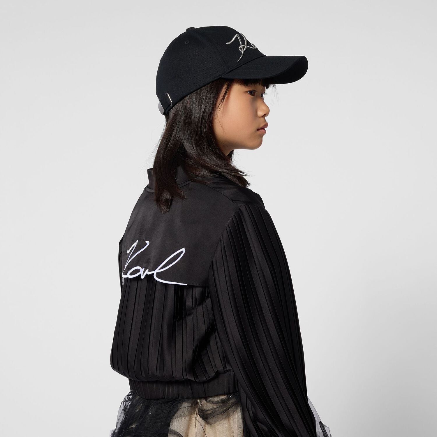 Girls Mini Me Black Logo Cap, 1, hi-res