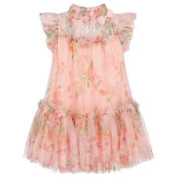 Girls Pink Rose Tulle Dress
