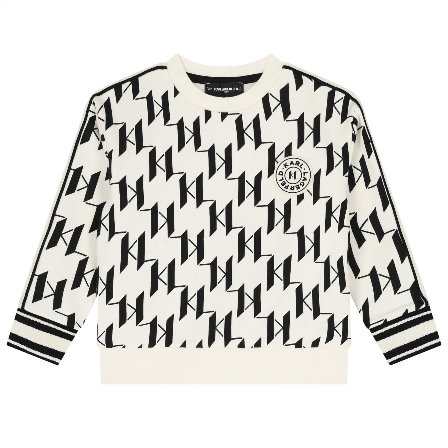 Boys White & Black Logo Sweatshirt, 1, hi-res