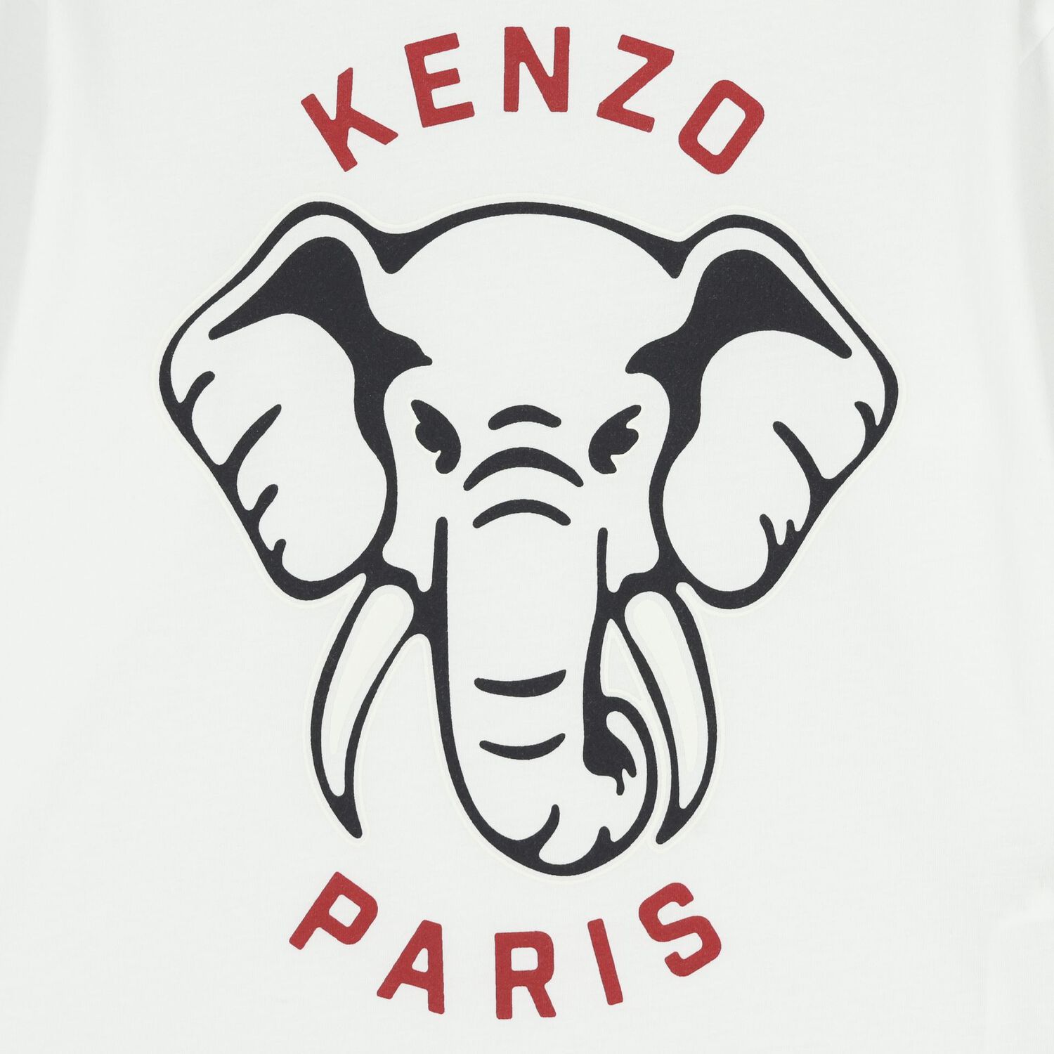 توب باكمام طويله بالشعار بطبعه فيل باللون الابيض , 1, hi-res