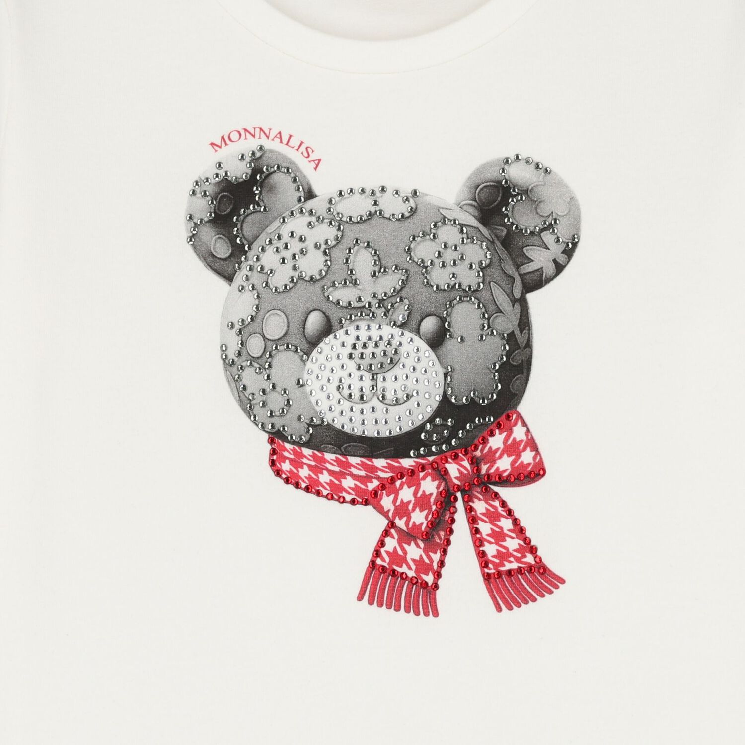 Girls Ivory & Grey Teddy Bear Skirt Set, 1, hi-res