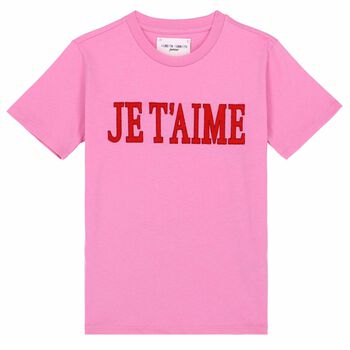 Girls Pink Embroidered Jersey T-Shirt