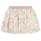 Girls White Bow Skirt Set, 1, hi-res