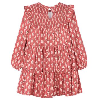 Girls Pink Honeycomb Dress