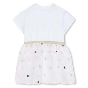 Baby Girls White Logo Tulle Dress