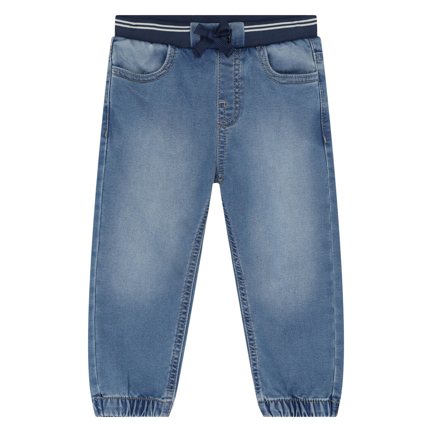 Younger Boys Blue Denim Joggers, 1, hi-res image number null
