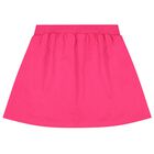 Girls Pink Teddy Bear Logo Skirt, 1, hi-res