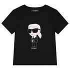 Boys Black Logo T-Shirt, 1, hi-res