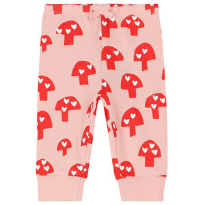 Baby Girls Pink & Red Mushroom Joggers
