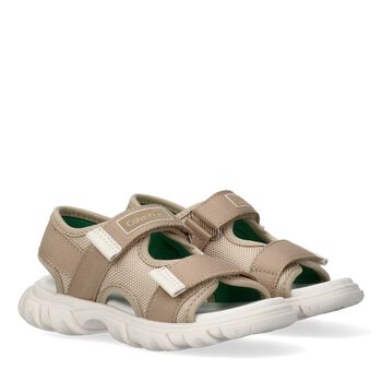 Boys Beige Logo Sandals