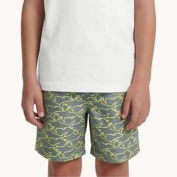 Boys Green Shark Swim Shorts