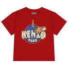 تيشيرت اولاد بالشعار باللون الاحمر , 1, hi-res