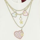 Younger Girls Ivory Necklace Logo Dress, 1, hi-res