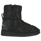 Girls Black Logo Boots, 1, hi-res
