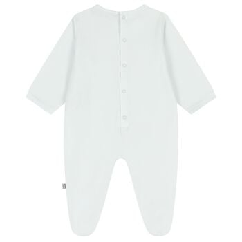 Baby Boys Blue & Gold Logo Babygrow