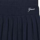 Girls Ivory & Navy Blue Logo Knit Skirt Set, 1, hi-res