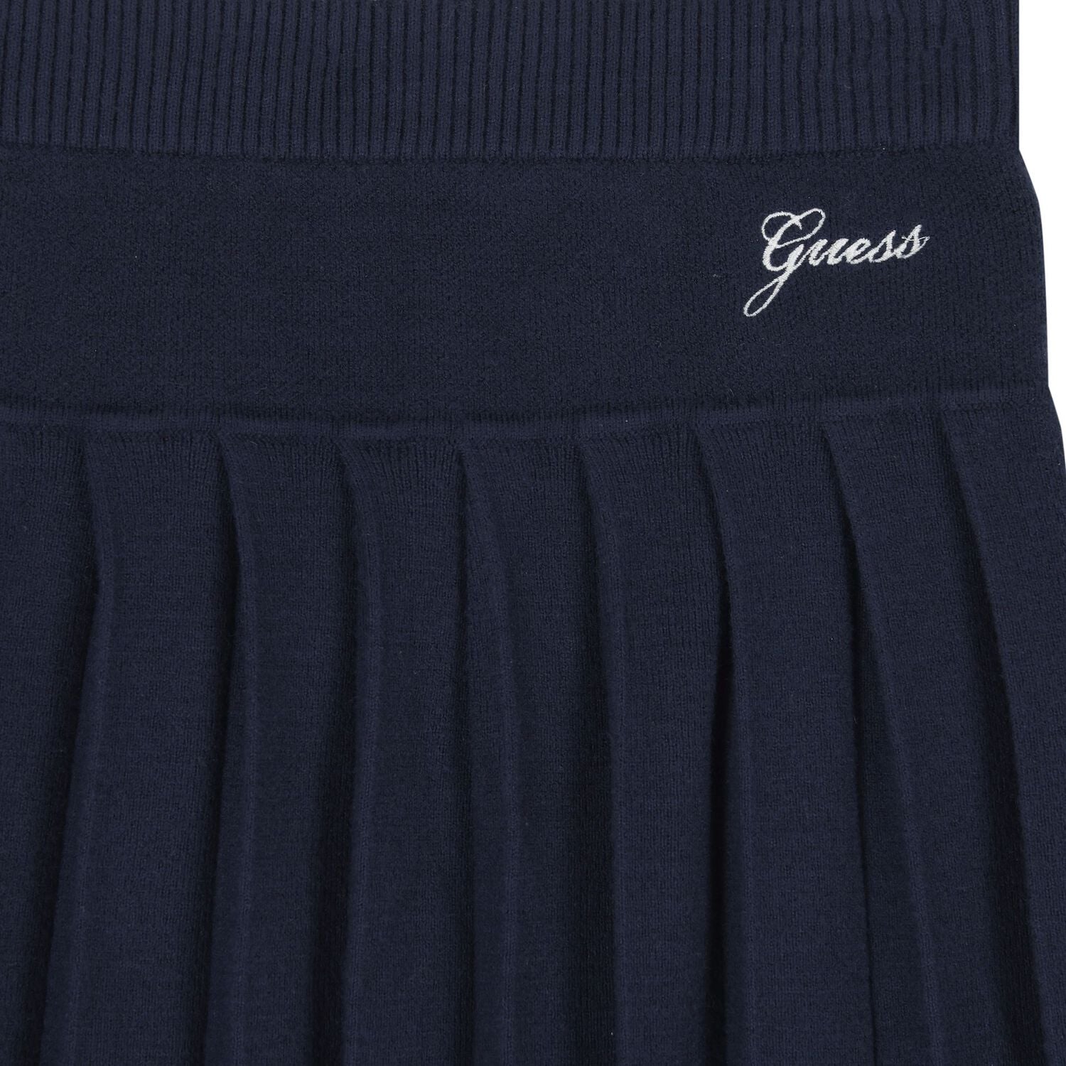 Girls Ivory & Navy Blue Logo Knit Skirt Set, 1, hi-res