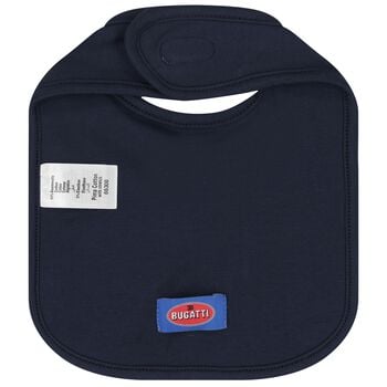 Baby Boys Navy Blue Logo Bib