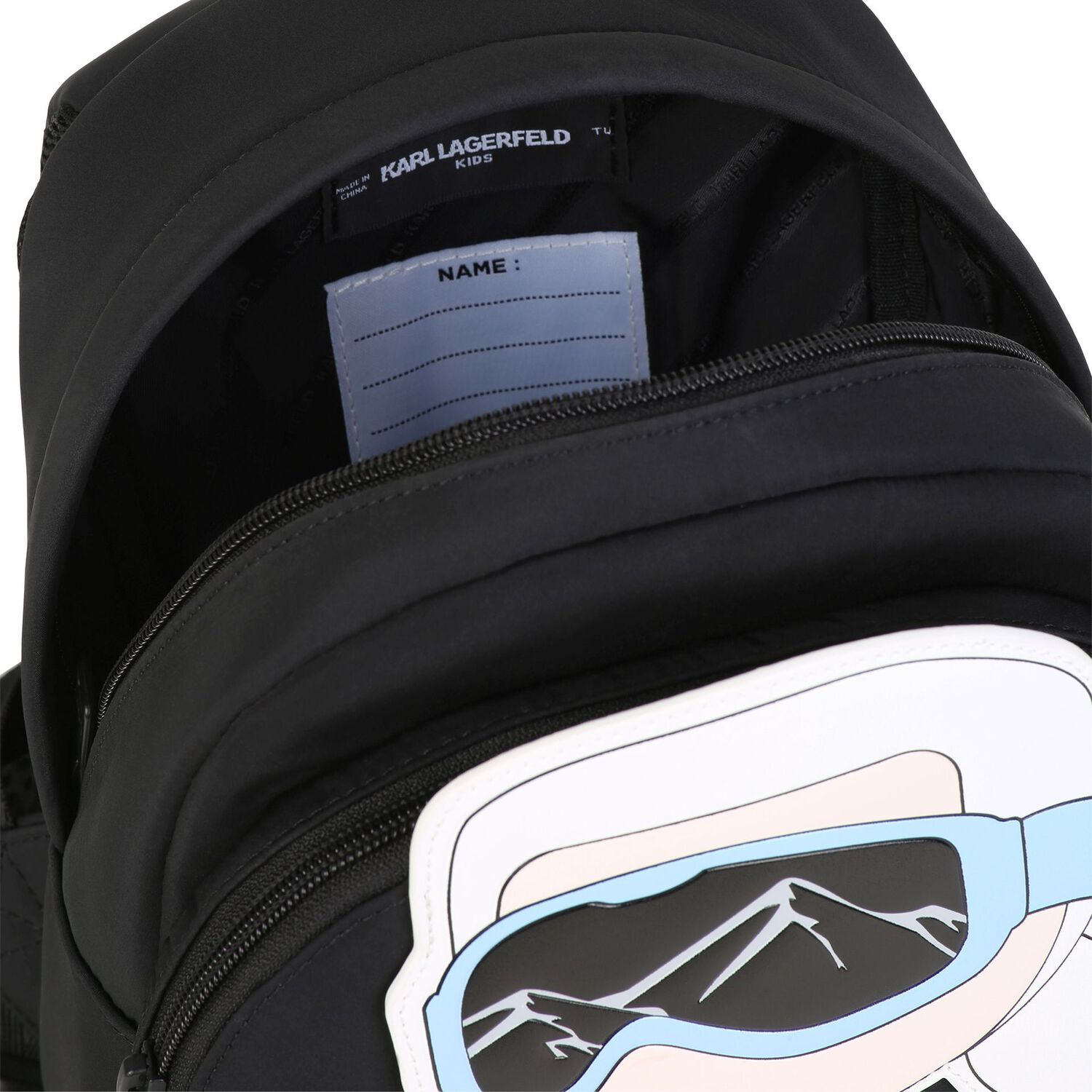 Boys Black Ikonik Karl Backpack ( 27cm ), 1, hi-res