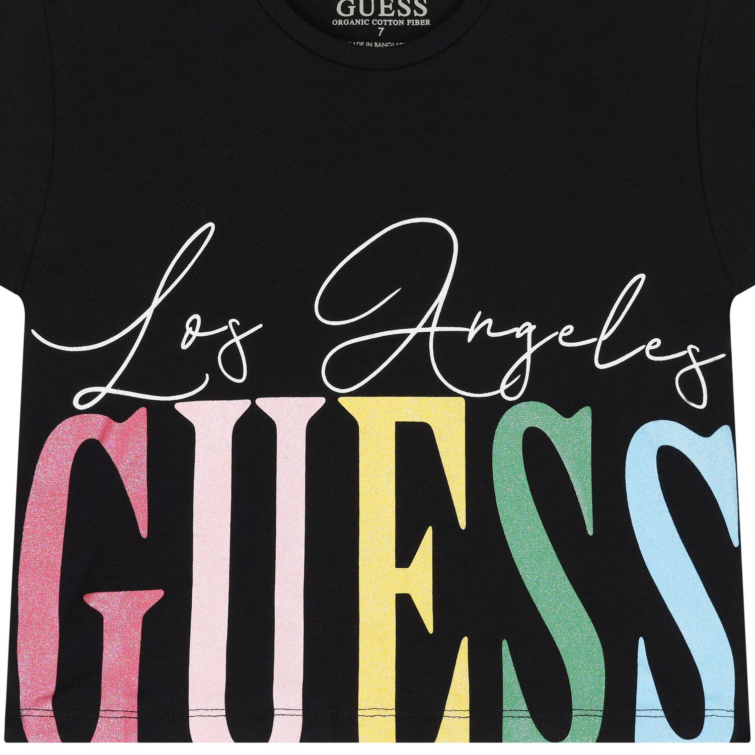 Girls Black Logo T-Shirt, 4, hi-res