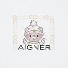White & Beige Teddy Bear Logo Baby Blanket, 1, hi-res