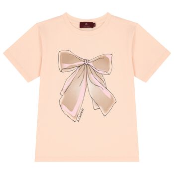 Girls Pink Bow T-Shirt