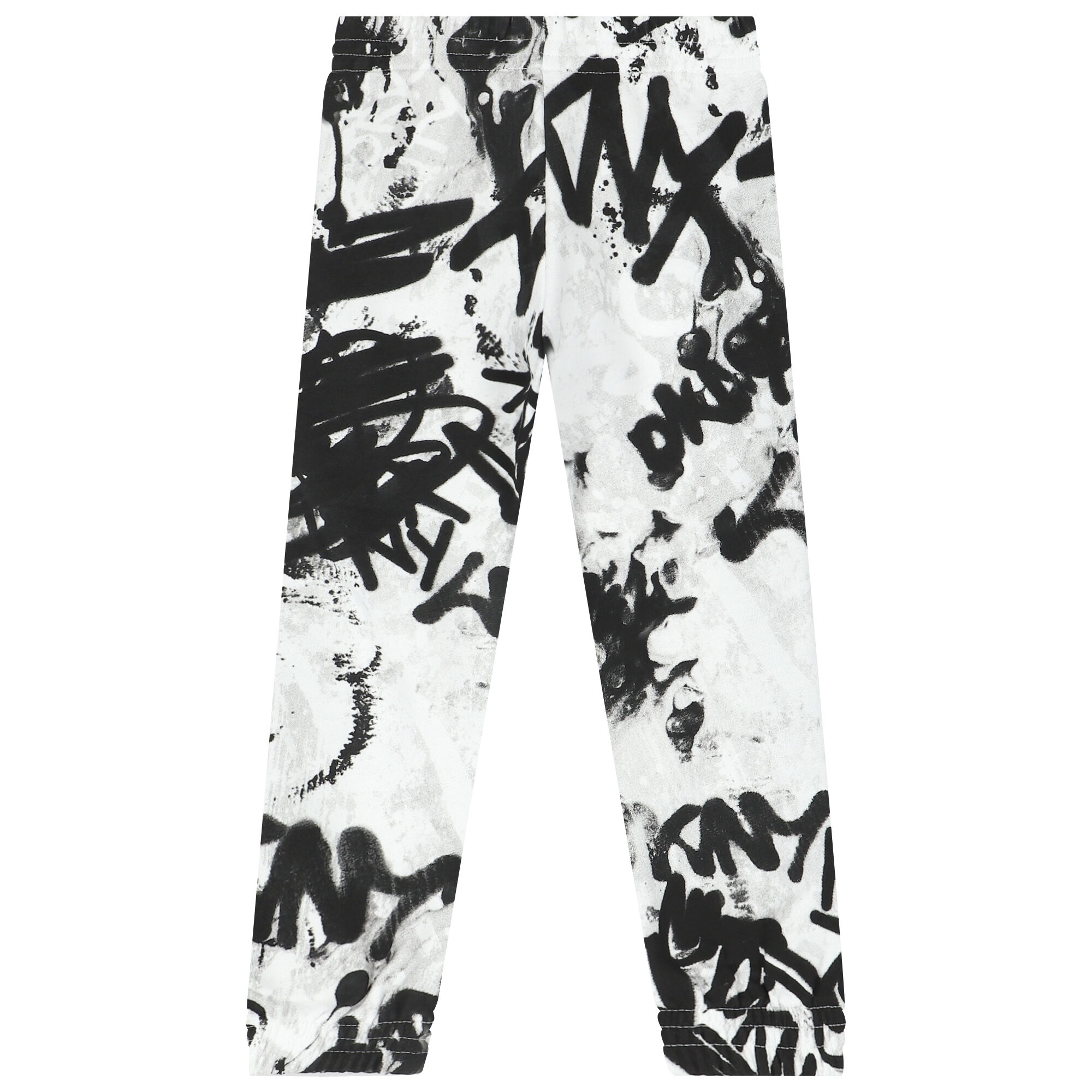 DKNY White Black Graffiti Logo Joggers Junior Couture