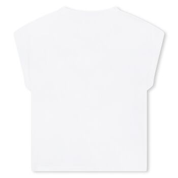 Girls White & Black Logo T-Shirt