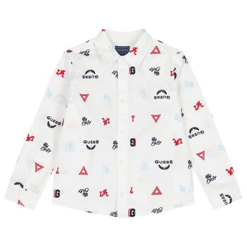 Boys White Logo Shirt