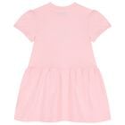Girls Pink Teddy Bear Logo Dress, 2, hi-res