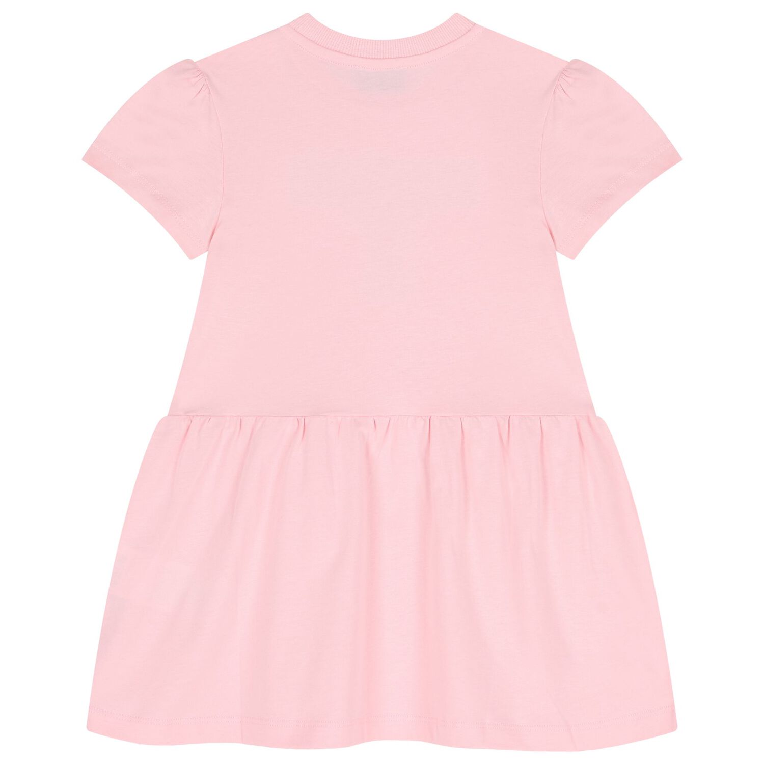Girls Pink Teddy Bear Logo Dress, 2, hi-res