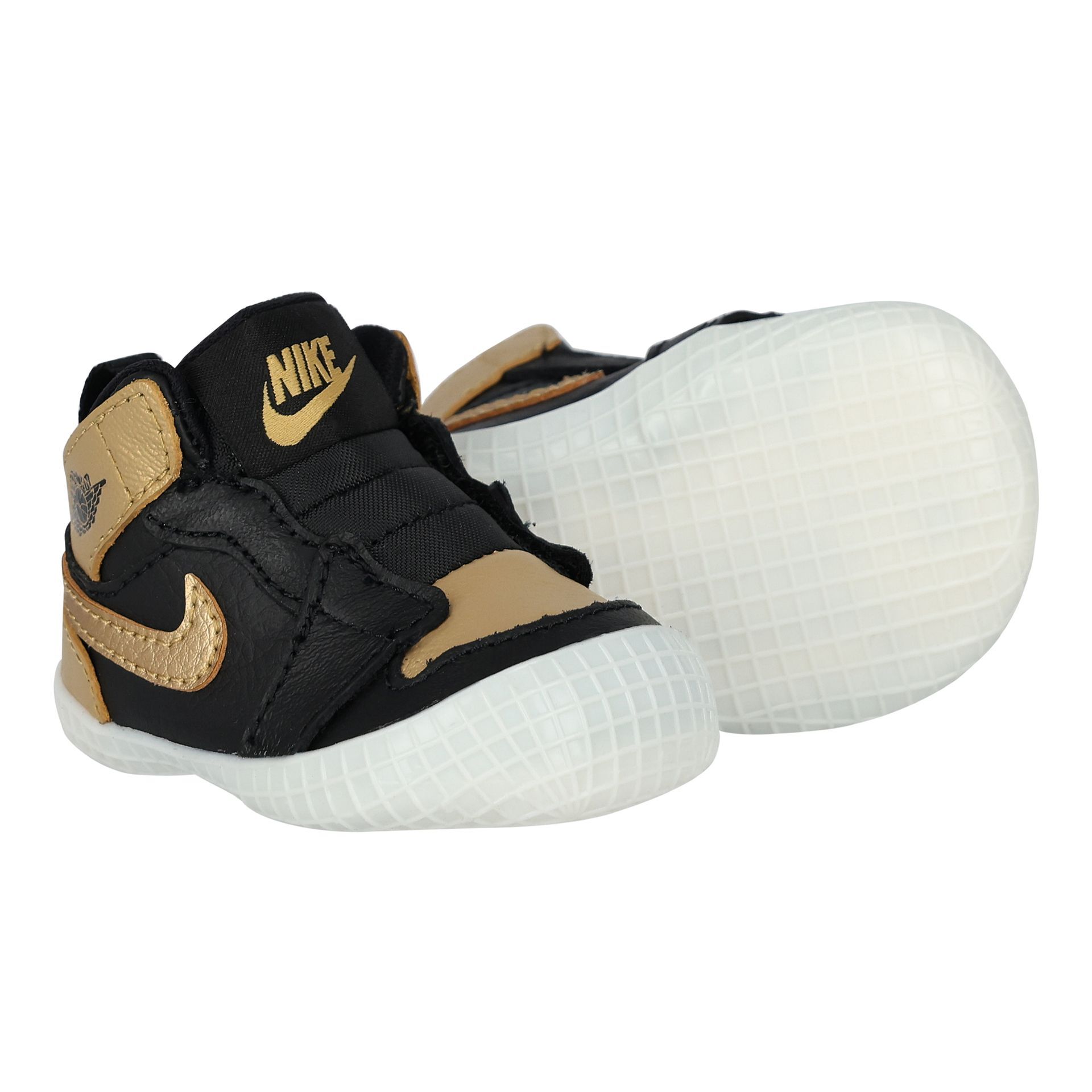 【超目玉枠】 & Black Kids Nike Gold Junior | Bootie Crib 1 Jordan Air スニーカー
