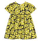 Younger Girls Navy Blue & Yellow Floral Dress, 2, hi-res