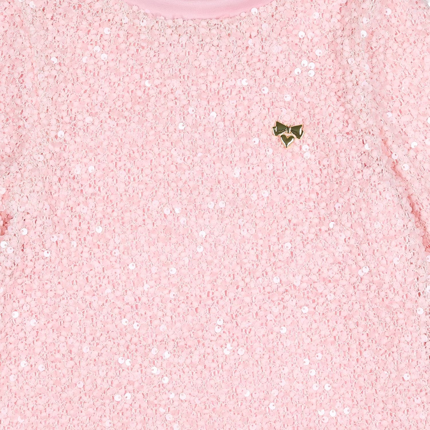 Girls Pink Sequin Embellished Jeanette Dress, 1, hi-res