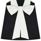Girls Black & White Bow Dress, 1, hi-res
