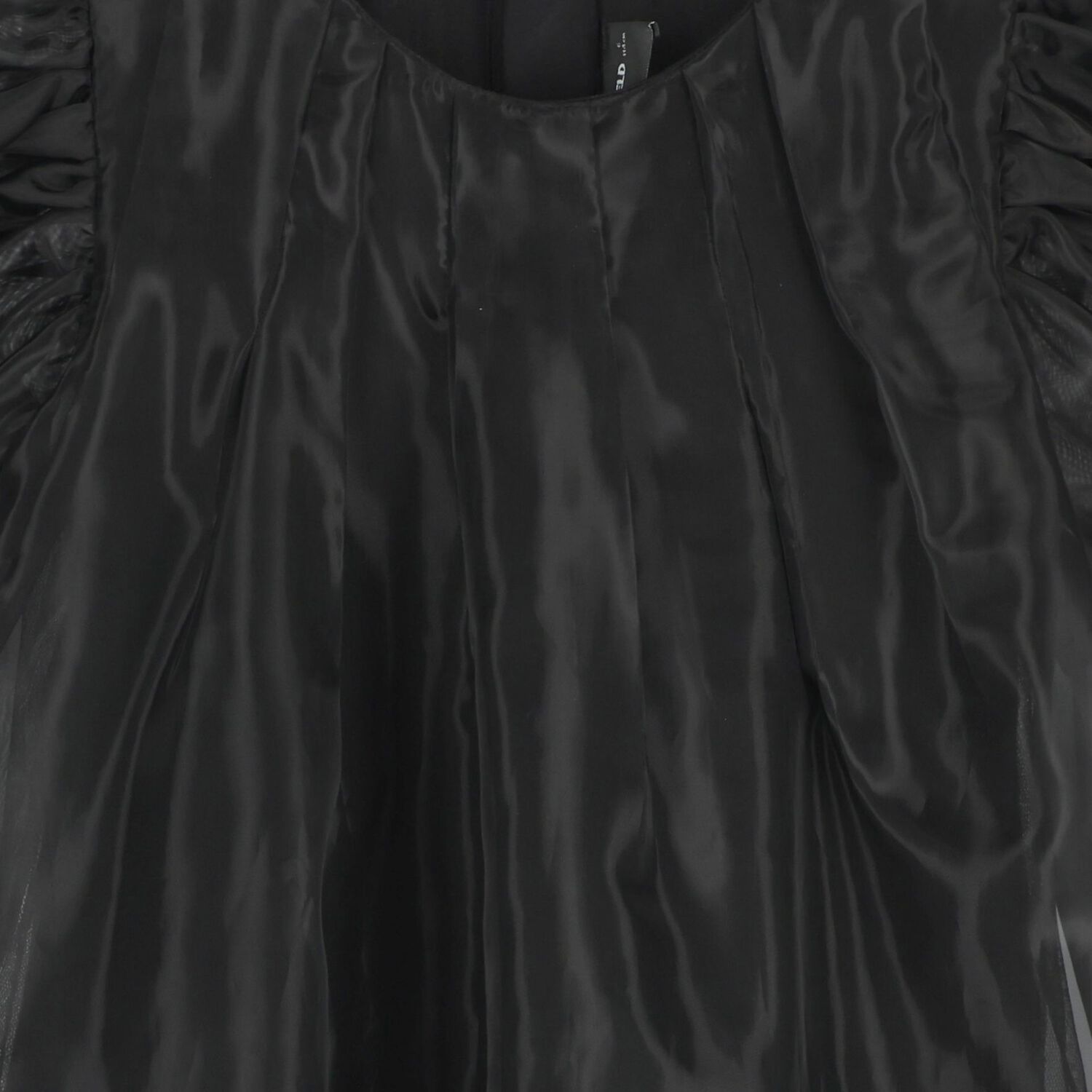 Girls Black Embellished Organza Dress, 1, hi-res