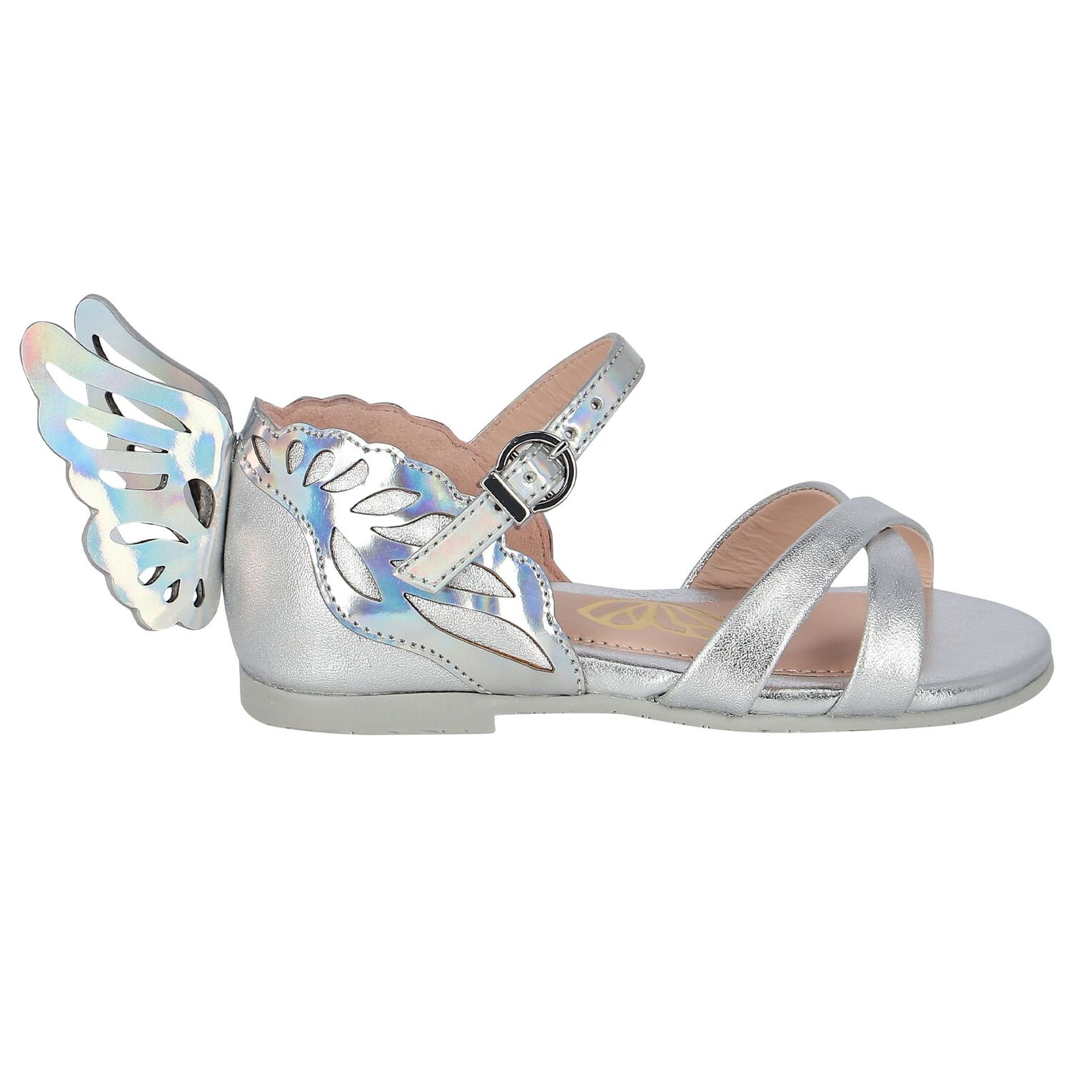 Girls Silver Leather Heavenly Sandals, 1, hi-res image number null