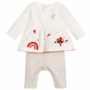Baby Girls White Embroidered Babysuit