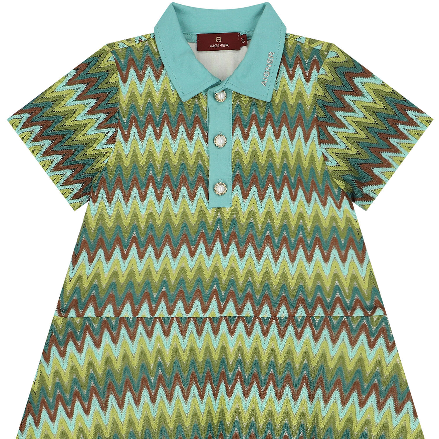 Girls Green Crochet Lace Dress, 1, hi-res