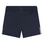 Younger Boys Mini Me Navy Blue Logo Swim , 1, hi-res