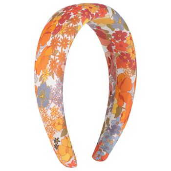 Girls Orange Floral Headband