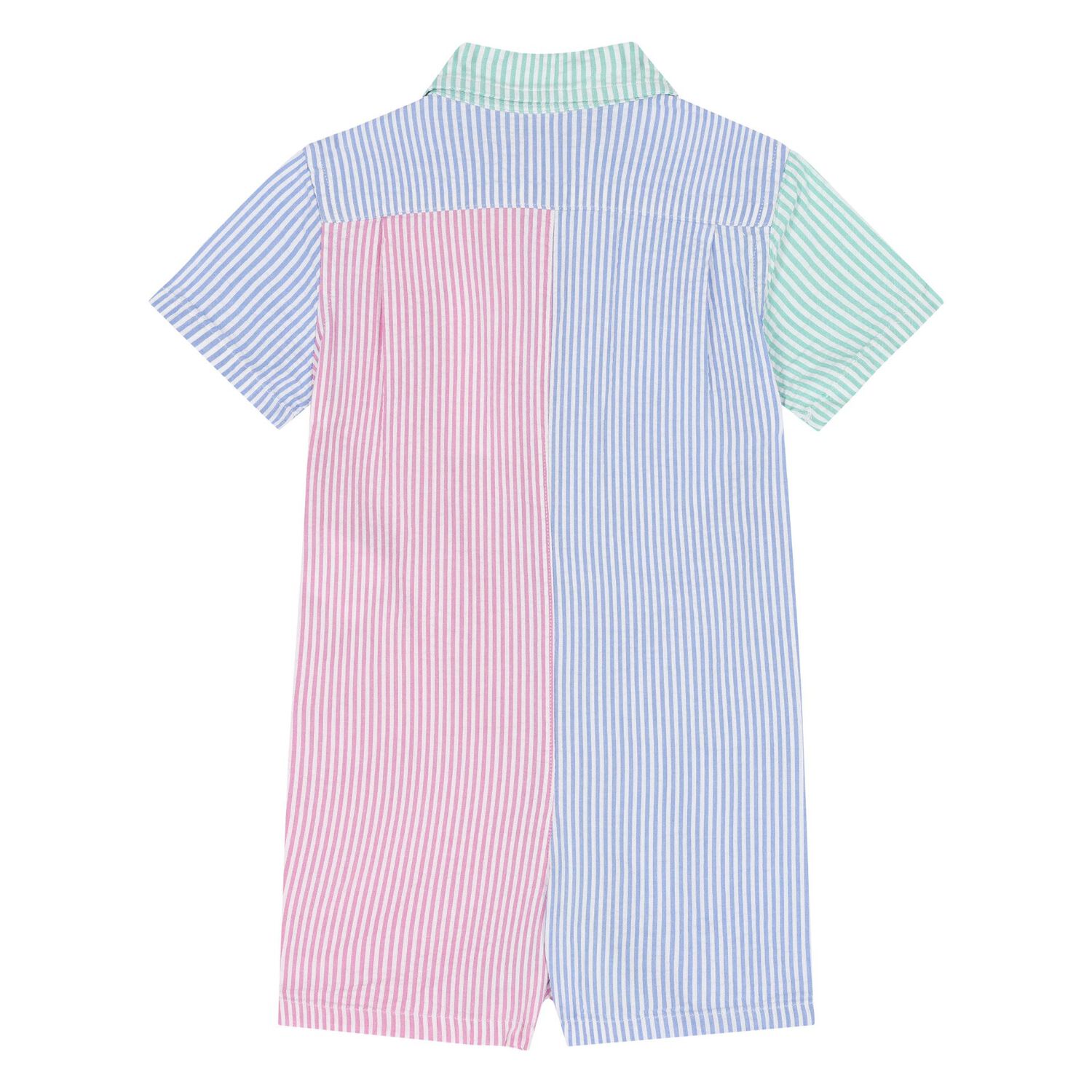 Baby Boys Multi-Coloured Striped Logo Romper, 1, hi-res