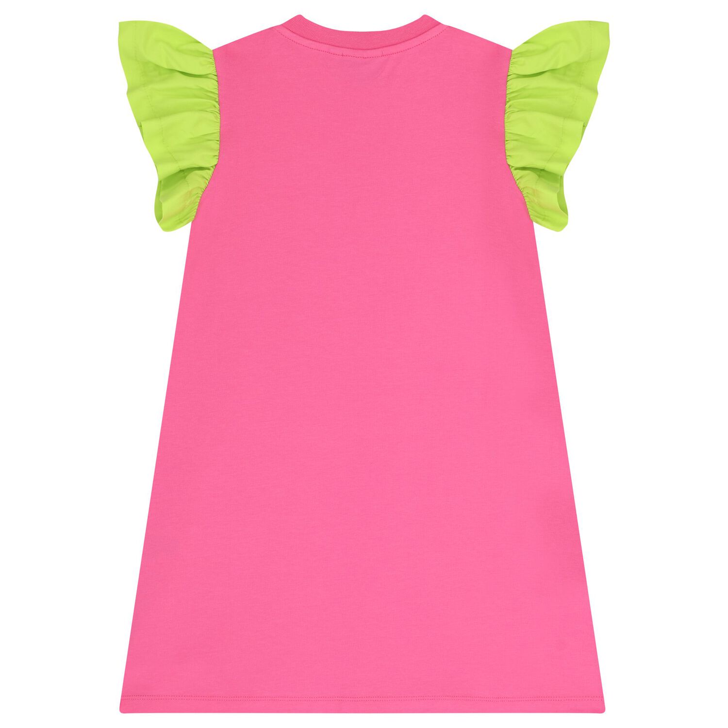 فستان بنات بالشعار بطبعه حقيبه كروس باللون الوردى , 1, hi-res