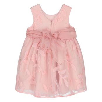 Younger Girls Pink Cut-Out Flowers Dress