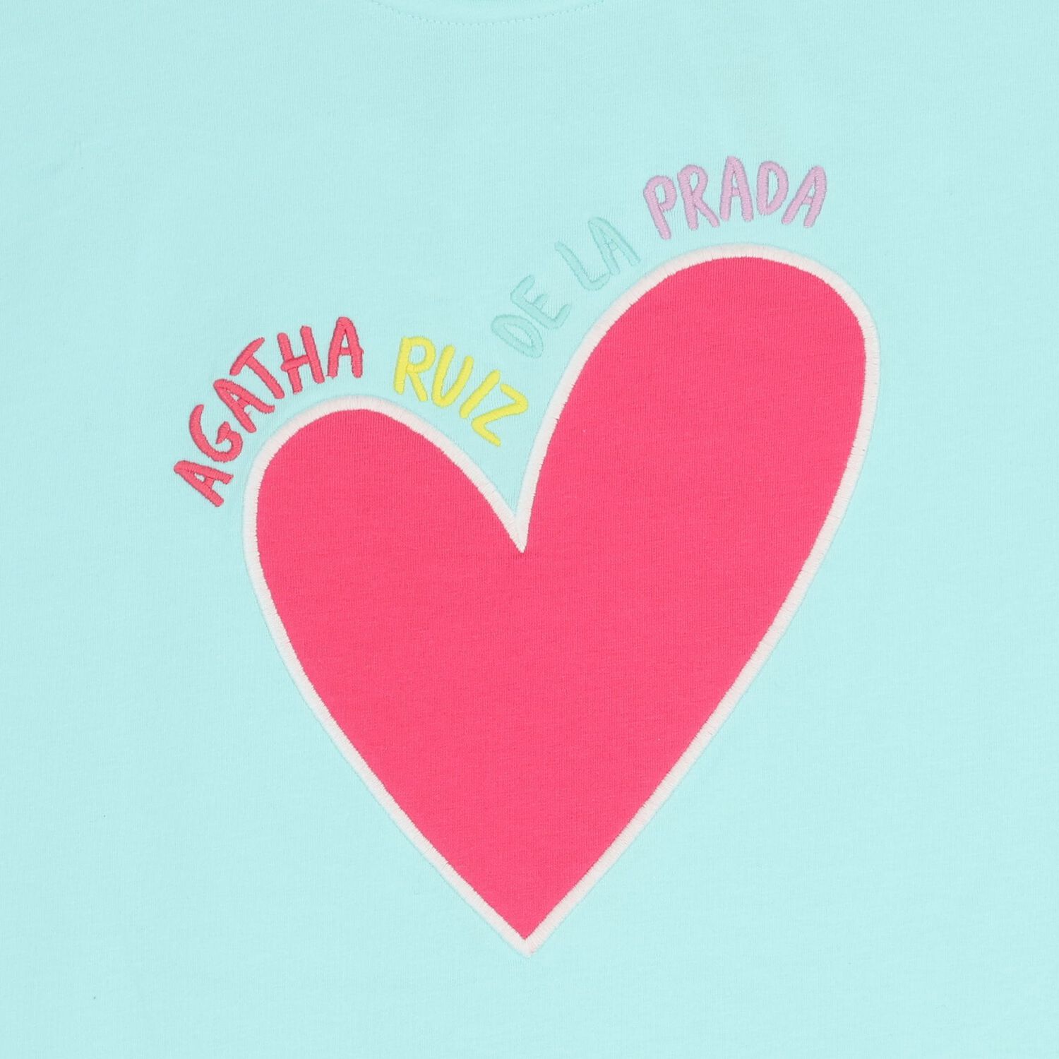 فستان للبنات بشعار القلب باللون الأزرق, 1, hi-res