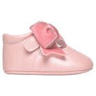Baby Girls Pink Bow Leather Pre Walker Shoes, 2, hi-res