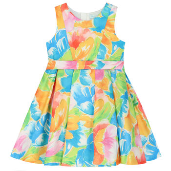 Girls Multi-Colored Floral Dress