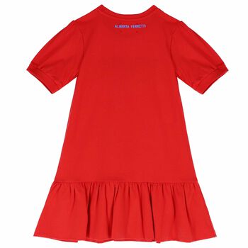 Girls Red Embroidered Dress